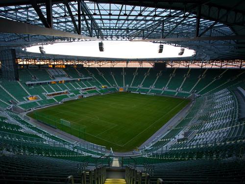Zona de gradas del estadio de Wroclaw