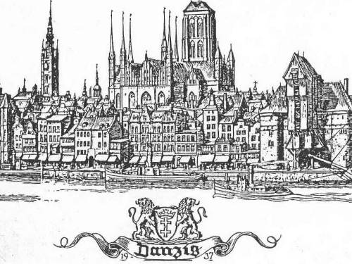 Grabado de Gdansk del siglo XVII