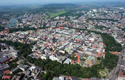 Vista aérea zona vieja de Cracovia